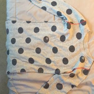 Gray polka dot long sleeve